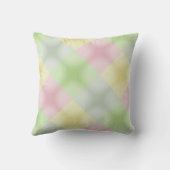 ピンクグリーンイエローパステルアーガイルスタイル クッション (裏面)