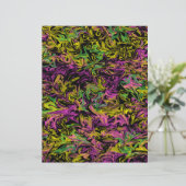 ピンクグリーンイエローブラック抽象芸術スクラップブック紙 (スタンド正面)