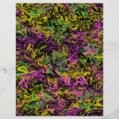 ピンクグリーンイエローブラック抽象芸術スクラップブック紙 (裏面)