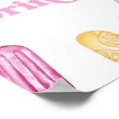 ピンクグリーンイエローポップシクルパーティードリンクテーブルサイン ポスター (角)