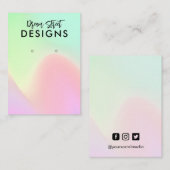 ピンクグリーンイヤリング表示カード 名刺 (正面/裏面)