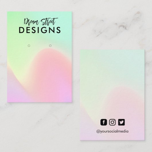 ピンクグリーンイヤリング表示カード 名刺 (正面/裏面)