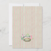 ピンクグリーンウォーター色フローラガールベビーシャワー 招待状 (裏面)