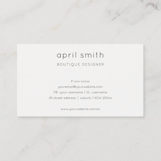 ピンクグリーンウォーター色牡丹フローラアポイントメント 名刺 (裏面)