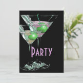 ピンクグリーンエレガントフォーマルパーティー 招待状 (スタンド正面)