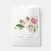 ピンクグリーンエレガント牡丹フローラブライダルシャワー フェイバーバッグ (正面)