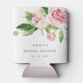 ピンクグリーンエレガント牡丹フローラブライダルシャワー 缶クーラー (裏面)