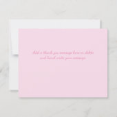 ピンクグリーンエレファントフラワーズベビーサンキューカード ノートカード (裏面)
