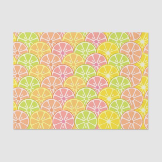 ピンクグリーンオレンジ黄色フルーツスライス 薄葉紙 (正面)