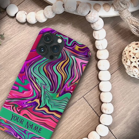 ピンクグリーンカスタマイズ抽象芸術モダン Case-Mate iPhoneケース