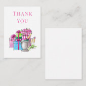 ピンクグリーンギフトシャンパングラス ノートカード (正面/裏面)