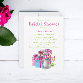 ピンクグリーンギフトシャンパングラス 招待状