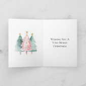 ピンクグリーンクリスマスツリー金ゴールド星 カード (内部)
