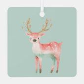 ピンクグリーンクリスマスツリー金ゴールド星 メタルオーナメント (裏面)