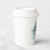 ピンクグリーンクリスマスツリー金ゴールド星 紙コップ (右)