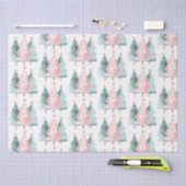 ピンクグリーンクリスマスツリー金ゴールド星 薄葉紙 (クラフト)