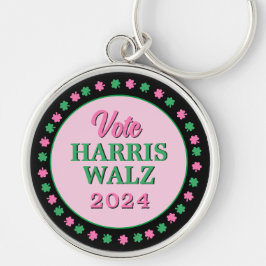 ピンクグリーンクローバー2024投票ハリスワルツ キーホルダー
