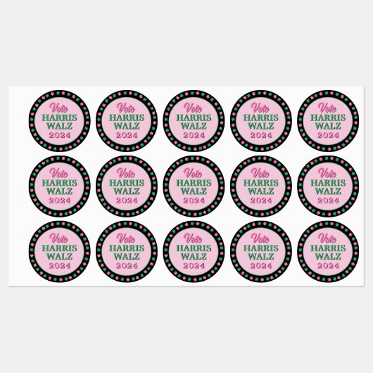 ピンクグリーンクローバー2024投票ハリスワルツ ラベル (シート)