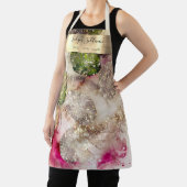 ピンクグリーングリッター水彩美しいプロフェッショナル エプロン (インサイチュ)