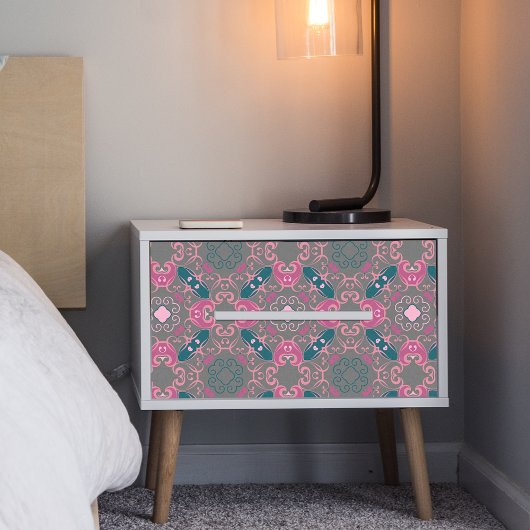 ピンクグリーングレー華美パタ渦巻形のーン分離 薄葉紙