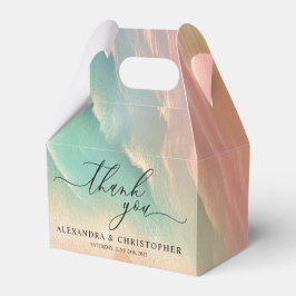 ピンクグリーンサニー海ビーチサマーパーティー結婚ズ フェイバーボックス