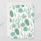 ピンクグリーンサボタコスTaco 'ベビーの赤ちゃんシャワーについて 招待状 (裏面)