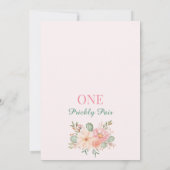 ピンクグリーンサボテン1つとぎペア1st誕生日 招待状 (裏面)