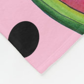 ピンクグリーンスイカメロンスライスウェッジフルーティ フリースブランケット (角)