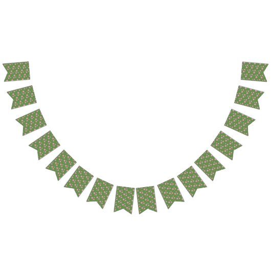 ピンクグリーンスターズモダンデザイン バンティングフラッグ (全)