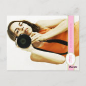 ピンクグリーンストライプのフォトグラファー名刺 ポストカード (裏面)