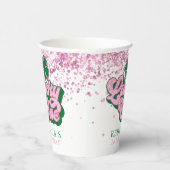 ピンクグリーンセントパトリックのラッキーワンファースト誕生日 紙コップ (右)