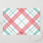 ピンクグリーンタータンチェックプレイドクリスマスフォイルカード 箔シーズンカード (裏面)