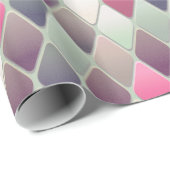 ピンクグリーンダイヤモンドパステルラッピング紙 ラッピングペーパー (ロールコーナー)