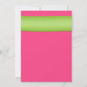 ピンクグリーンデイジーダマスクブライダルシャワー招待 招待状 (裏面)