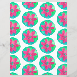 ピンクグリーントロピカ多彩ルフラワー紙