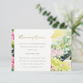 ピンクグリーントロピックブーゲンビリーアウェディングレセプション エンクロージャーカード (スタンド正面)
