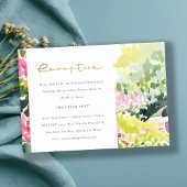 ピンクグリーントロピックブーゲンビリーアウェディングレセプション エンクロージャーカード