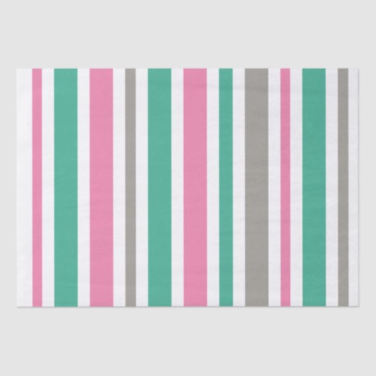 ピンクグリーントープストライプ 薄葉紙 (正面)