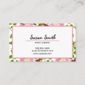 ピンクグリーンドッグウッド手絵を描春花 名刺 (裏面)