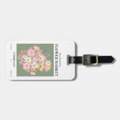ピンクグリーンニューヨーク市フラワーマーケットUpper East ラゲッジタグ (正面横)