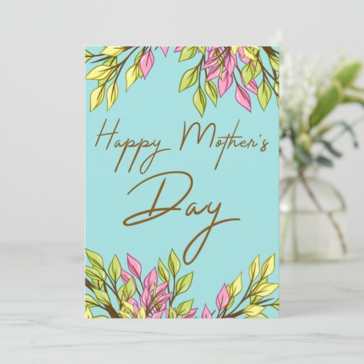 ピンクグリーンハッピーマザーズデイブーケカード シーズンカード (スタンド正面)