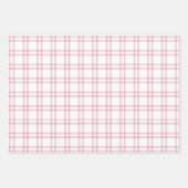 ピンクグリーンハートフローラプレイドバレンタインデー ラッピングペーパーシート (正面2)