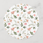 ピンクグリーンバラフローララウンドメニューカードプレート メニュー (裏面)