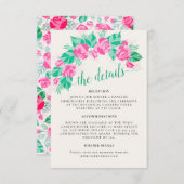 ピンクグリーンバラ花びらフラワーズ庭園の結婚式 エンクロージャーカード (正面/裏面)