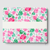 ピンクグリーンバラ花びらフラワーズ庭園の結婚式 ゲストブック (裏面)