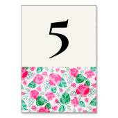 ピンクグリーンバラ花びらフラワーズ庭園の結婚式 テーブルナンバー (裏面)