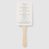 ピンクグリーンバラ花びらフラワーズ庭園の結婚式 ハンドファン (裏面)