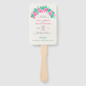 ピンクグリーンバラ花びらフラワーズ庭園の結婚式 ハンドファン (正面)