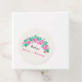 ピンクグリーンバラ花びらフラワーズ庭園の結婚式 フェイバータグ (インサイチュ)