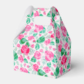 ピンクグリーンバラ花びらフラワーズ庭園の結婚式 フェイバーボックス (裏面サイド)